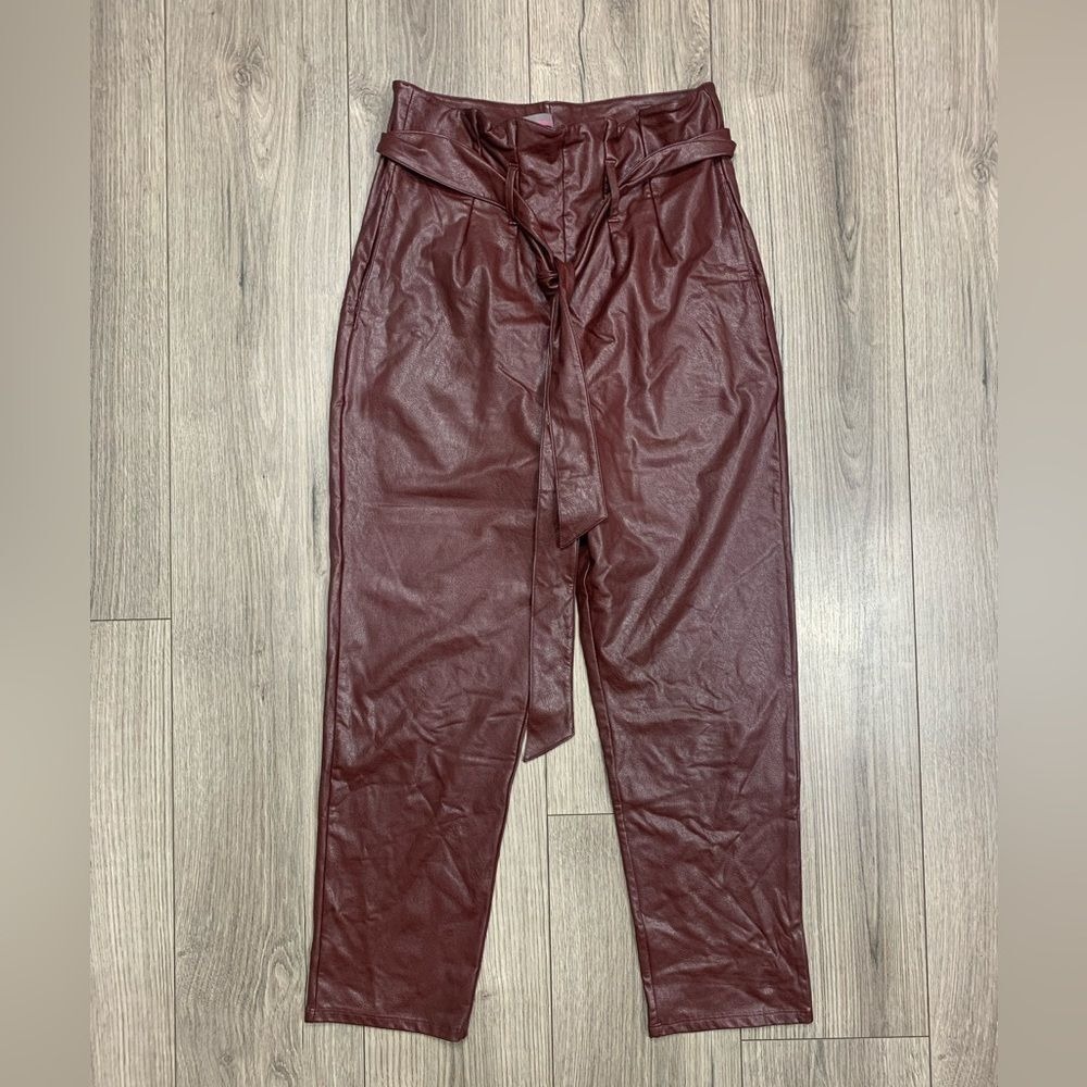 Commando‎ Faux Leather Paperbag Pants in Oxblood Size Small